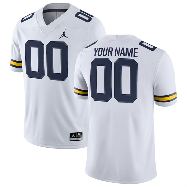 Men's Michigan Wolverines Custom White Stitched Jersey Men's Michigan Wolverines Custom White Stitched Jersey